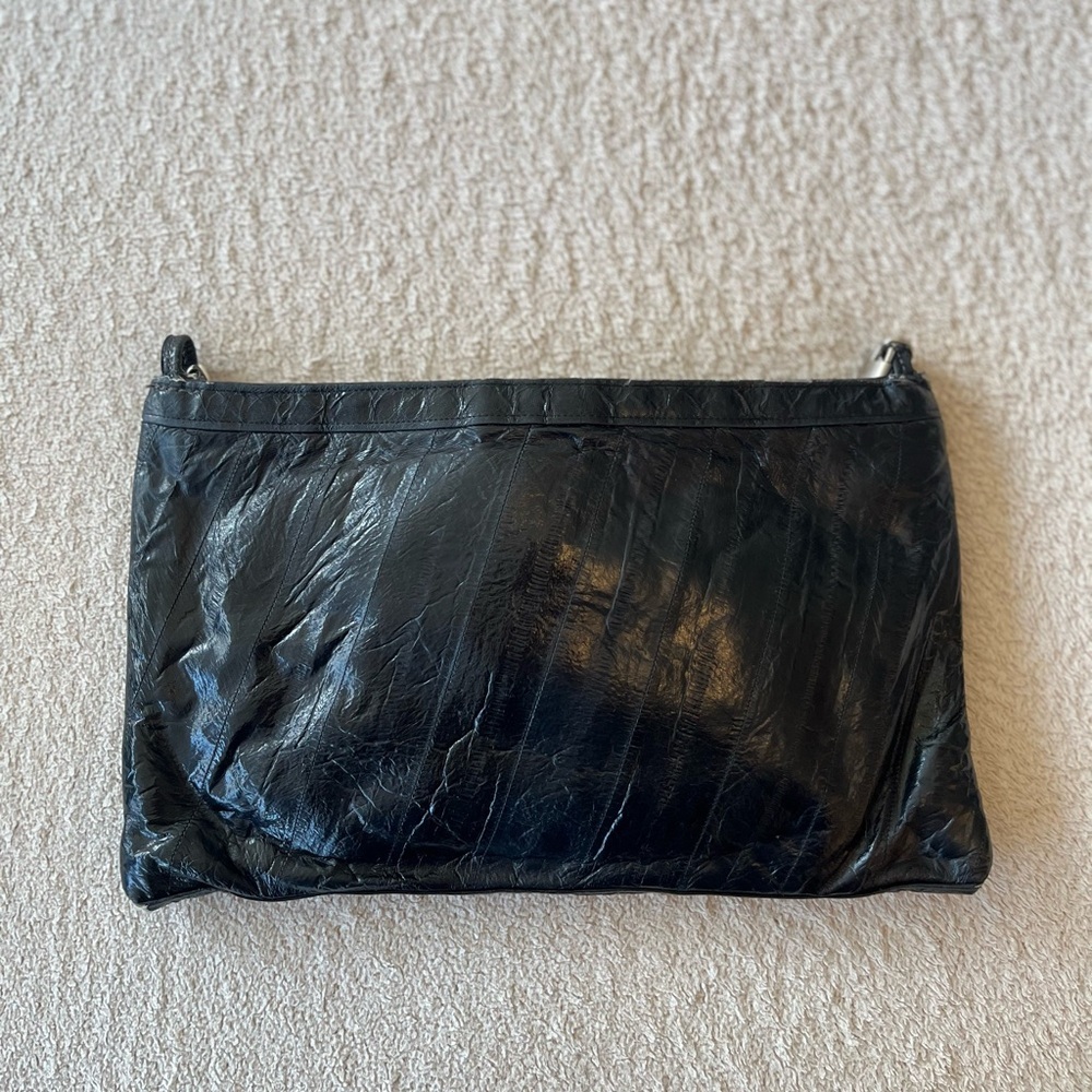 Vintage EL-ELEGANCE Black Glossy Shoulder Bag - Picture 4 of 16